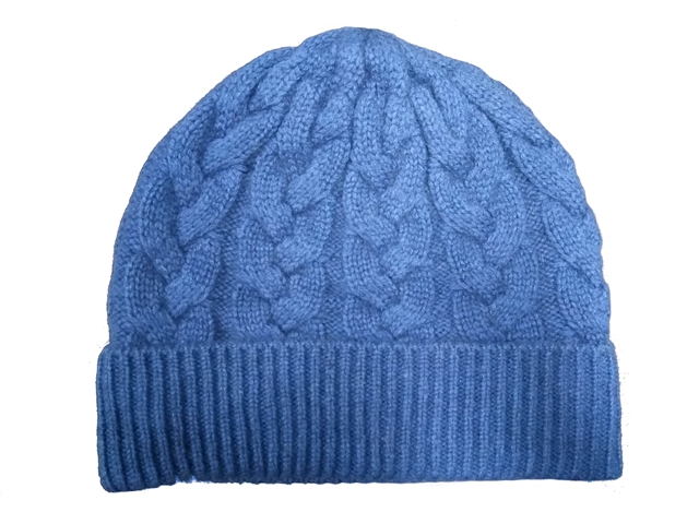 Cable Knitted 100%Cashmere Beanie