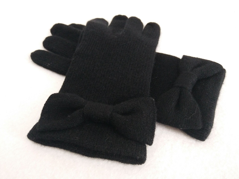 Bowknot Knitted Cashmere Gloves for Women