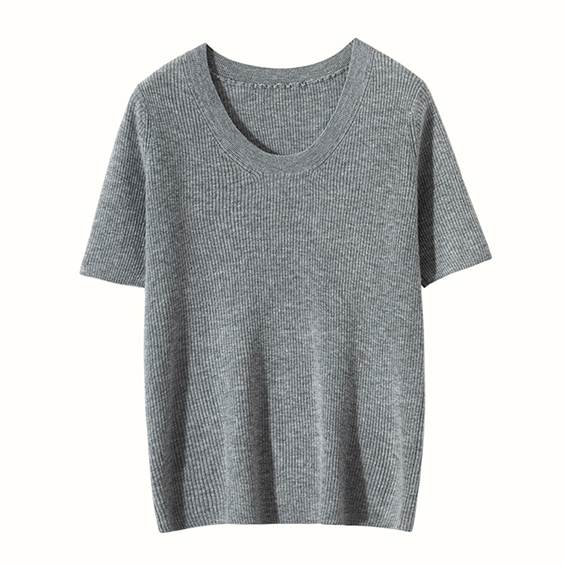 Maglione da maglietta da donna a U-collo in cashmere womens.