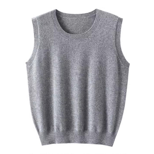 Wanawake Cashmere Oversized Vest Crew Neck