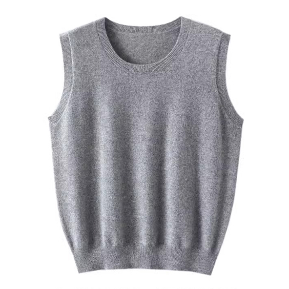 dames kasjmier oversized vest crew nek