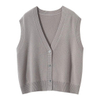 Nút cashmere của phụ nữ lên v cổ áo Vest Vest