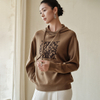 Ritenga Moko Embroidered Knit Wool Hoodie Sweatshirt Hou mo nga Wahine
