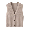 Womens Mongoolse kasjmier V-hals vest visser trui vest