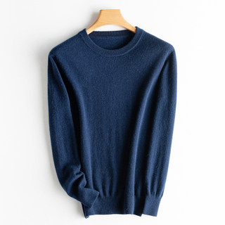 Men Round Neck Cashmere Sweater 