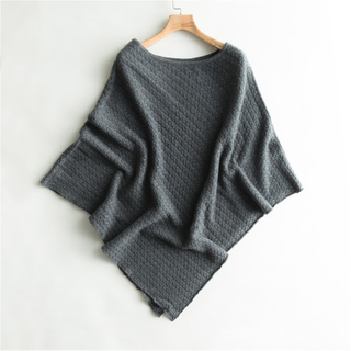 Cable Knit Cashmere Poncho 