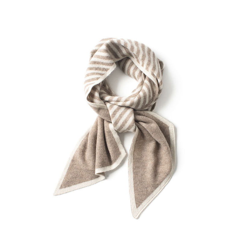 Stylish design double side knitted cashmere scarf
