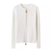 ተራ ሴቶች ሙሉ ዚፕ cashmere Cardigan