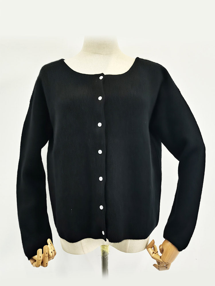 Multicolored Women Crew Neck Cardigan