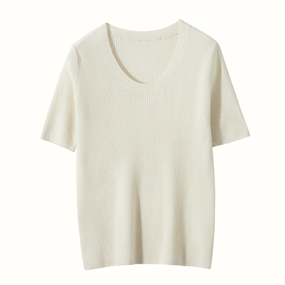 Maglione da maglietta da donna a U-collo in cashmere womens.