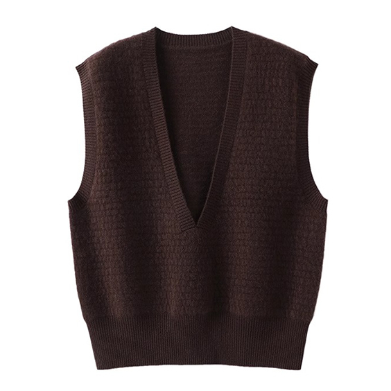 Damen Deep V-Ausschnitt Luxus Kaschmirweste Pullover