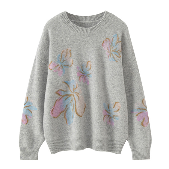 D&aacute;msky sveter z 100 mongolsk&eacute;ho kašm&iacute;ru s potlačou na krku značky Imfield