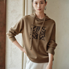 Ritenga Moko Embroidered Knit Wool Hoodie Sweatshirt Hou mo nga Wahine