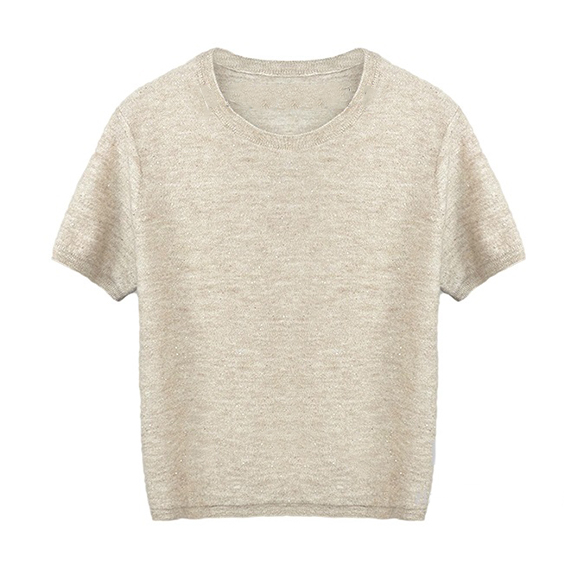 Magioni in lana in cashmere a maniche corte corta