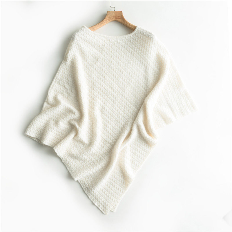 Cable Knit Cashmere Poncho 