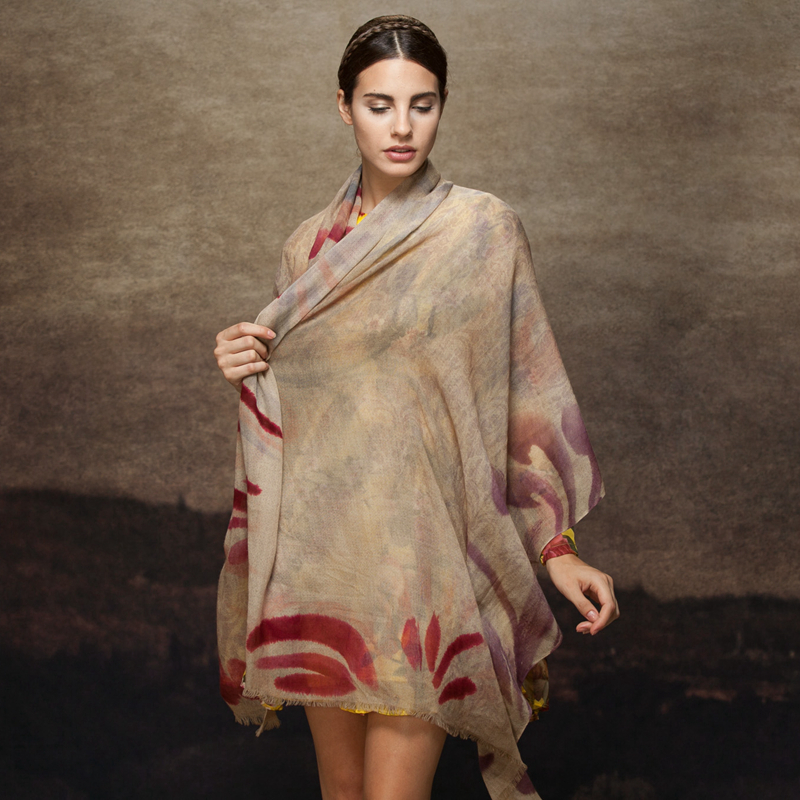 Screen Print Wool Poncho