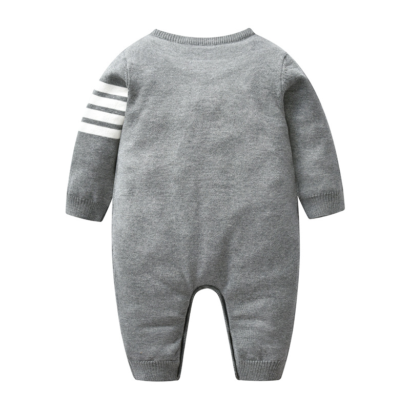 ODM New Design Single Breasted Knitted Baby Rompers Wholesale Spring 100% Cotton Baby Knit Romper