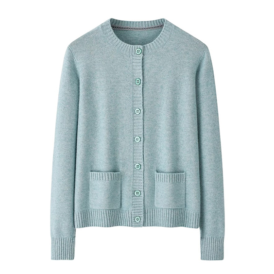 خواتین کے عملے کی گردن بنا ہوا کیشمی کارڈیگن جیب