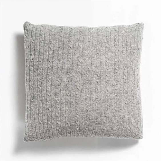 Plain cable Knitted Cashmere Pillowcase