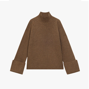 Rollkragen-Strickpullover aus Kaschmir-Wollmischung f&uuml;r Damen im Herbst und Winter