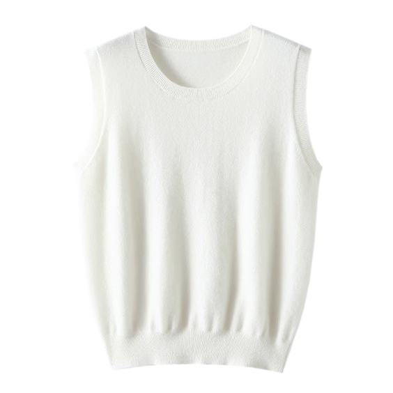 dames kasjmier oversized vest crew nek