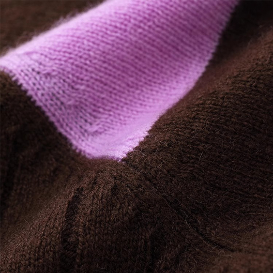 የሴቶች የቀለም እገዳ Cashmere ዚፕ ካርዲጋን - ለስላሳ ሹራብ የቅንጦት ሹራብ