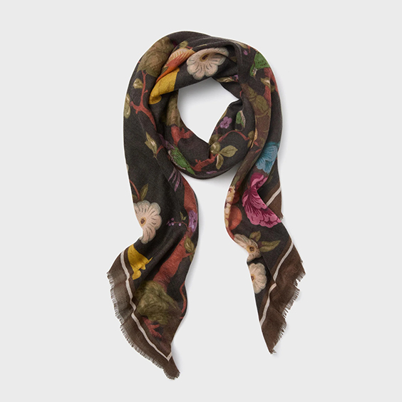 Ženski prevelik tisk oblikovalec Silk Cashmere Blend šal
