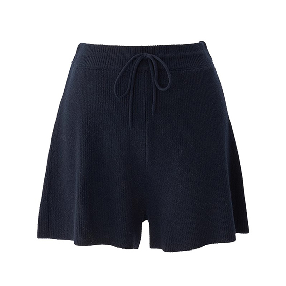 Women's sporty Style Drawstring ribbed Cashmere Knit Detailed breves