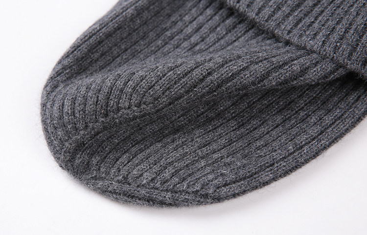 Ladies rib knitted cashmere beanie