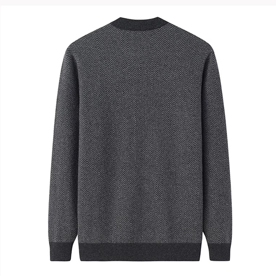 អាវយឺតរបស់ Jacquard Crewneck របស់បុរសបុរាណ