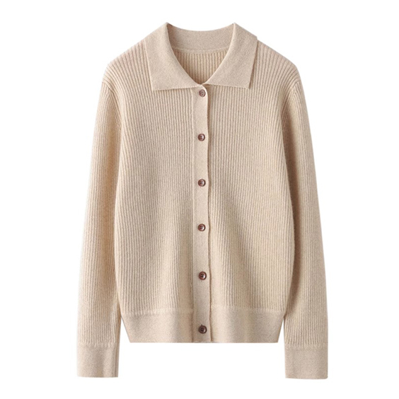 Dik gesnyde kasjmier polo cardigans trui