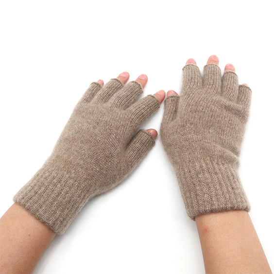 Bl&oslash;de og varme fingerl&oslash;se cashmere handsker til unisex