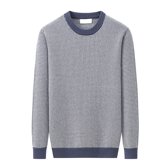 Mens winterronde nek Jacquard verdikkende voëlsee warm kasjmier trui