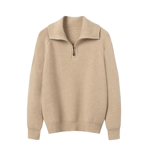 Shingo ya juu ya Zip-up Cashmere pullover 