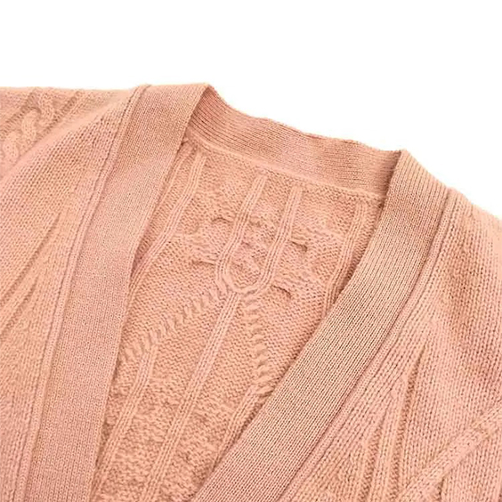 Balletstijl dames V-hals kabelgebreid vest