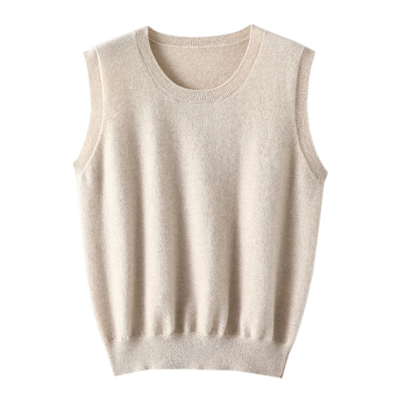 dames kasjmier oversized vest crew nek