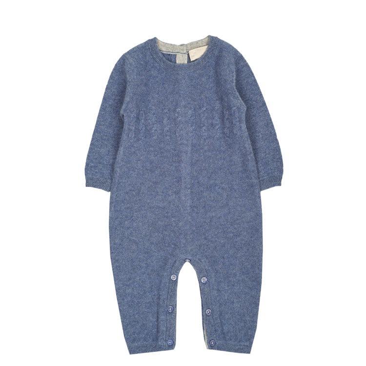 Baby Cable Knitted Cashmere Rompers