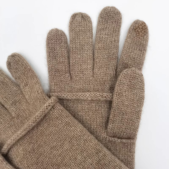စွယ်စုံနှစ်ထပ်အလွှာ 7 gauge knit cashmere လက်အိတ်