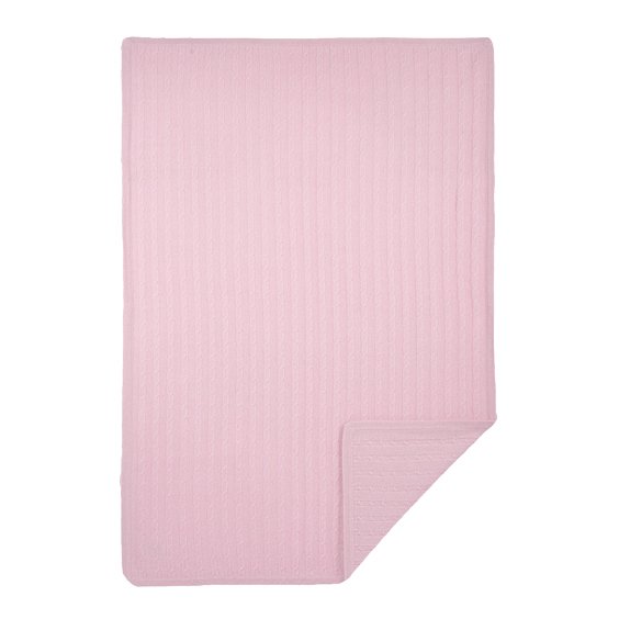 Kabelov&aacute; pleten&aacute; dětsk&aacute; kašm&iacute;rov&aacute; deka