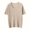 Damesworstel 100 kasjmier U-nek t-hemp trui