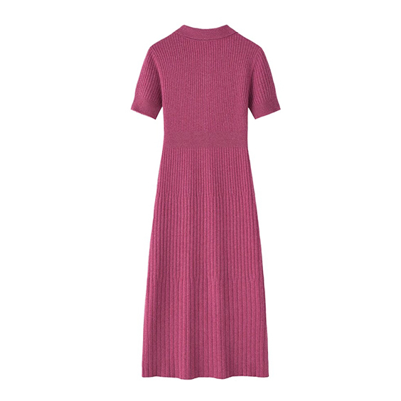 Mga Babae Maikling Sleeve Polo Cashmere Jumper Dresses