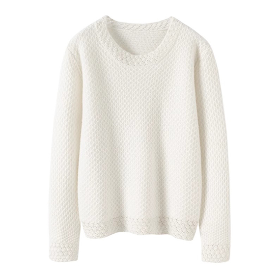 Naisten neulottu Crewneck Cashmere villapaita keltainen