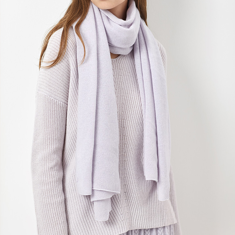 Solid Color Cashmere Knitted Scarf