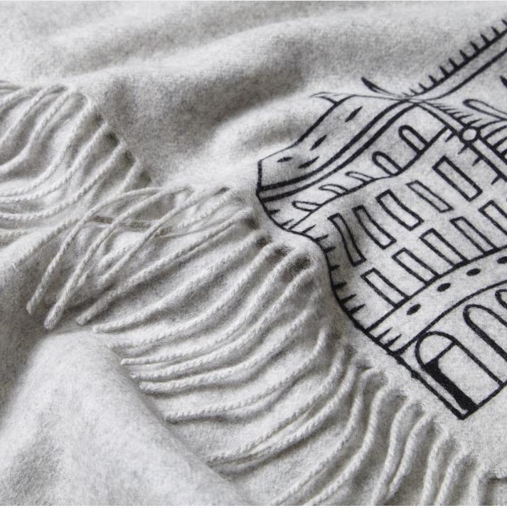 Double Side Print Wool Poncho