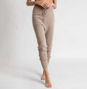  2023 Custom High Quality Women's Chill Pants & Trousers 100% Cashmere Knitted Pants Belted Cashmere Pants For Women 