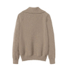 Jersey de cachemira con cuello alto y cremallera 
