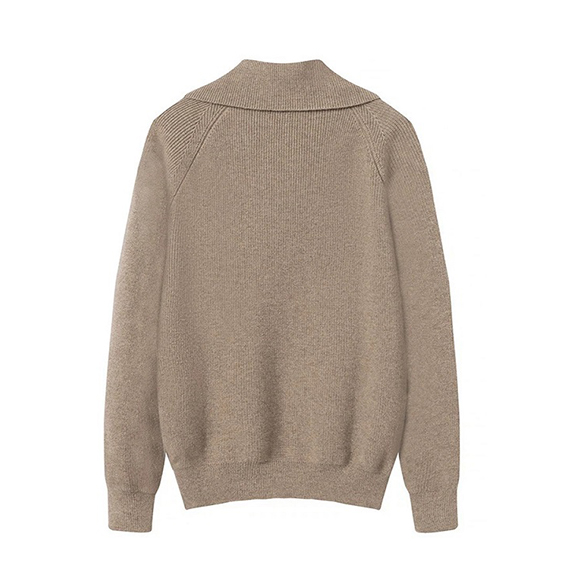 Jersey de cachemira con cuello alto y cremallera 
