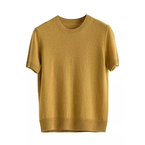ແມ່ຍິງ cashmere wool ຄໍຮອບຄໍສັ້ນ 