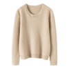 Naisten neulottu Crewneck Cashmere villapaita keltainen