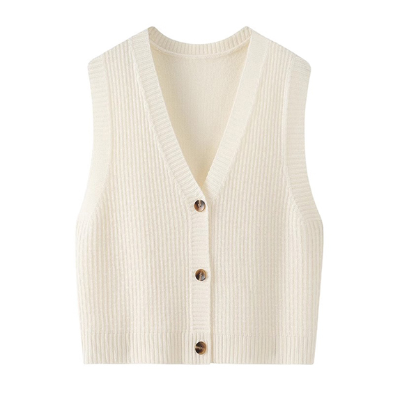 Frauenmongolische Kaschmir V-Ausschnitt Cardigan Fisherman Pullover Weste